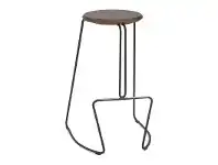LivingStyles Morton Commercial Grade Timber & Steel Bar Stool, Walnut / Black offer