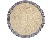 Capri Jute Round Rug, 200cm, Navy / Natural