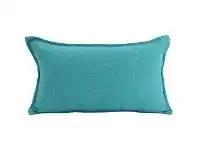 LivingStyles Farra Linen Lumbar Cushion, Turquoise offer