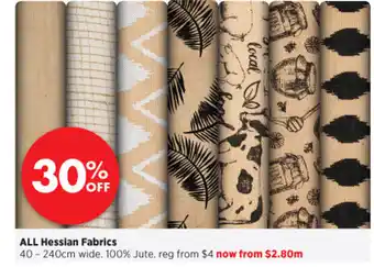 All Hessian Fabrics 40-240cm