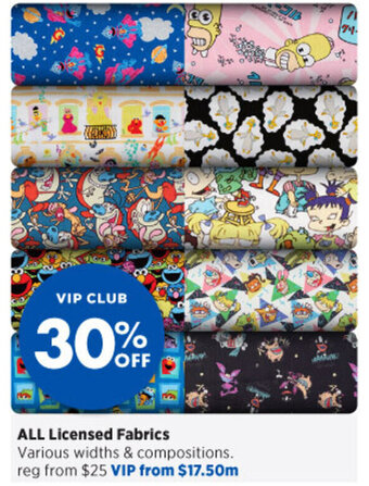 Spotlight All Licensed Fabrics offer