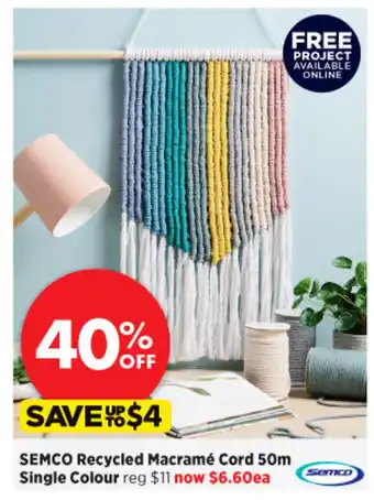 Spotlight Semco Recycled Macramé Cord 50m offer