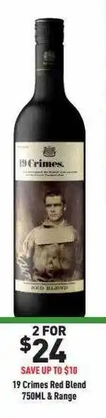 Liquor Legends 19 crimes red blend & range offer
