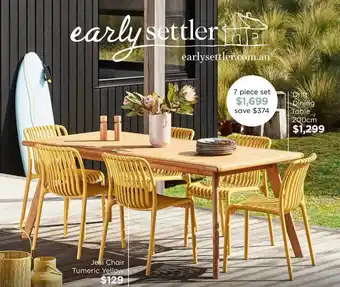 Drift dining table or jesi chair tumeric yellow