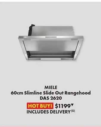 The Good Guys Miele slimline slide out rangehood das 2620 offer