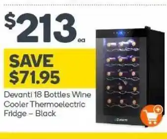 Woolworths Devanti 18 bottles wine cooler thermoelectric fridge - black offer