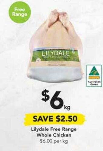Drakes Lilydale free range whole chicken offer