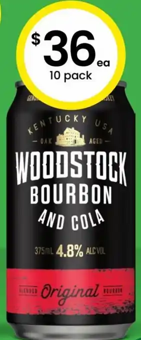The Bottle O Woodstock & Cola 4.8% Premix Cans 375ml offer