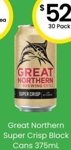 The Bottle O Great Northern Super Crisp Block Cans 375ml offer