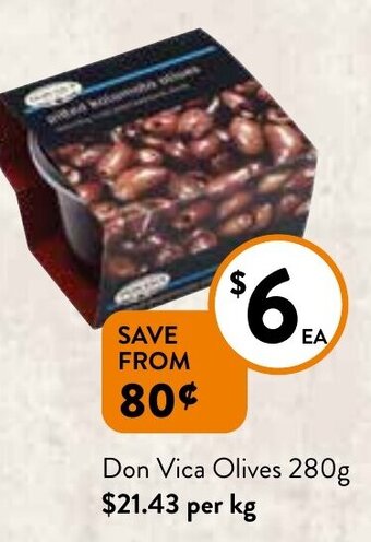 Foodworks Don Vica Olives 280g offer