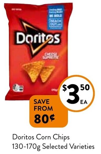 Foodworks Doritos Corn Chips 130-170g offer
