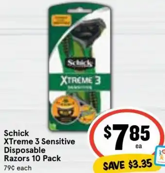 Schick XTreme 3 Sensitive Disposable Razors 10 Pack
