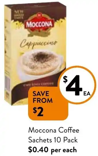 Foodworks Moccona Coffee Sachets 10 Pack offer