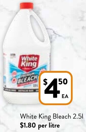 Foodworks White King Bleach 2.5L offer
