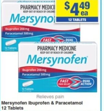 My Chemist Mersynofen Ibuprofen & Paracetamol 12 Tablets offer