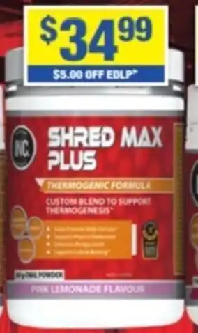 My Chemist Carnitine Shred Max Plus Pink Lemonade flavour 240 g offer