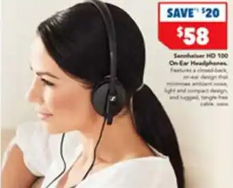 Harvey Norman Sennheiser HD 100 On Ear Headphones offer