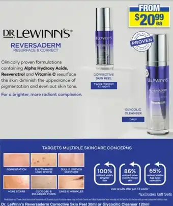 My Chemist Dr. Lewinn's Corrective Skin Peel or Glycolic Cleanser offer