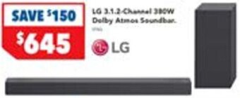 Harvey Norman LG 3.1.2-Channel 380W Dolby Atmos Soundbar offer