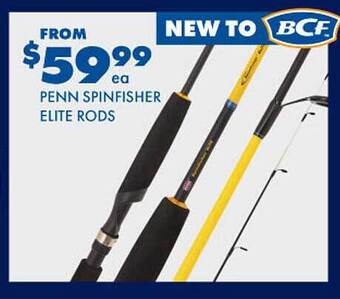 BCF Penn spinfisher elite rods offer