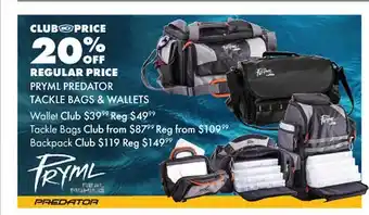 BCF Pryml predator tackle bags & wallets offer