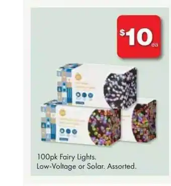 The Reject Shop 100pk fairy lights low-voltage or solar assorted offer