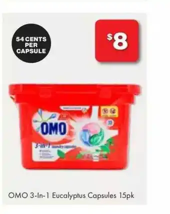 Omo 3-in-1 eucalyptus capsules
