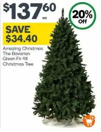 Woolworths Amazing christmas the bavarian green fir 4ft christmas tree offer