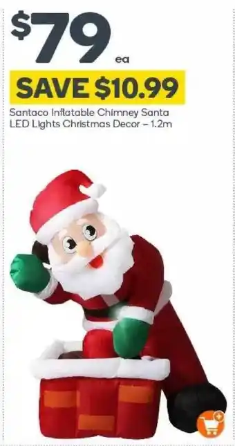 Santaco inflatable chimney santa led lights christmas decor