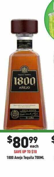 Liquor Legends 1800 anejo tequila offer