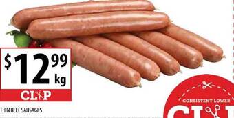 Supabarn Thin beef sausages offer