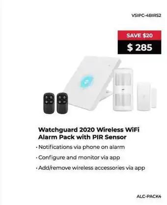 Watchguard 2020 wireless wifi alarm pack with pir sensor