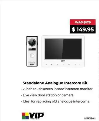 Standalone analogue intercom kit vip