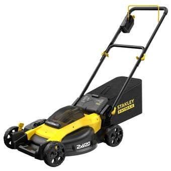 Mitre 10 Stanley fatmax v20 36v (18v x 2) brushless lawn mower kit sfmcmw2651m-xe offer