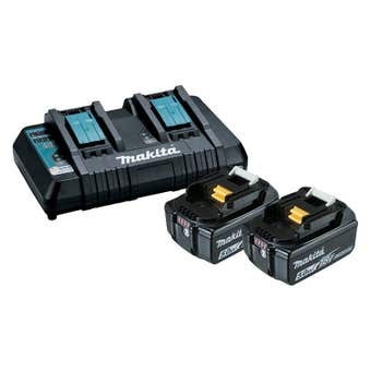 Mitre 10 Makita 18v li-ion dual port charger & 5.0ah batteries offer