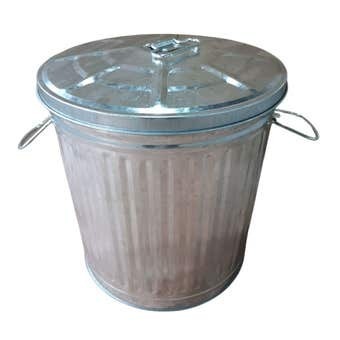 Queen rubbish bin galvanized metal 35l