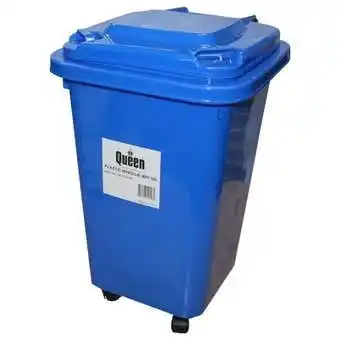 Mitre 10 Queen wheelie bin plastic blue 32l offer