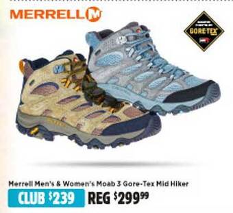 Anaconda Merrell men's & women's moab 3 gore-tex mid hiker offer