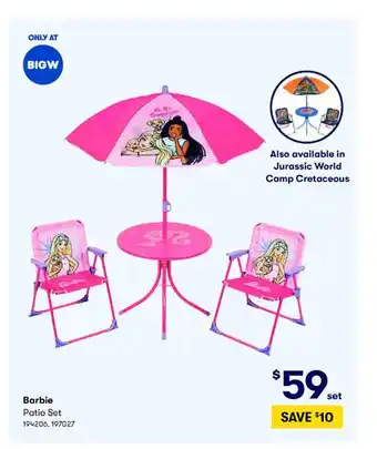 BIG W Barbie patio set offer