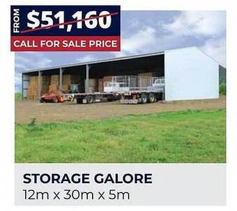 Wide Span Sheds Storage galore offer