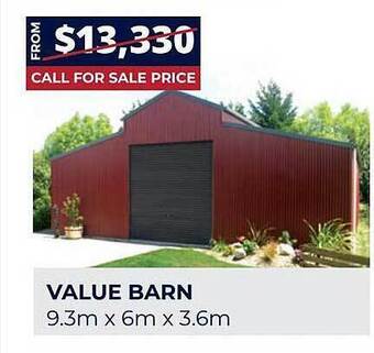 Wide Span Sheds Value barn offer