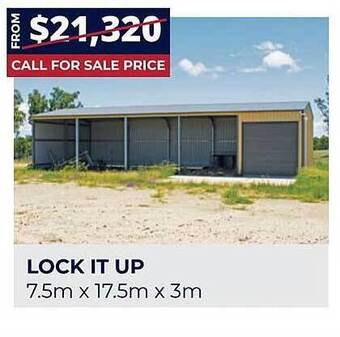 Wide Span Sheds Lock it up offer