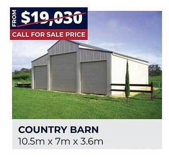 Wide Span Sheds Country barn offer