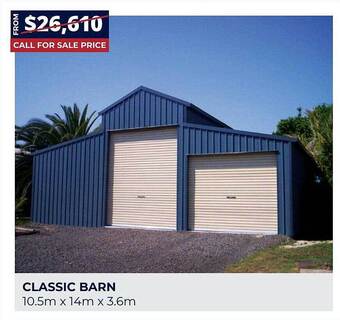 Wide Span Sheds Classic barn offer