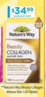 Chemist Warehouse Nature's way beauty collagen mature skin 120 tablets offer