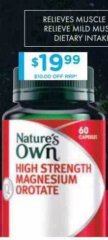 Chemist Warehouse Nature's own high strength magnesium orotate offer