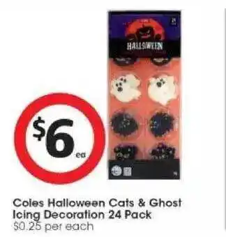 Coles Coles halloween cats & ghost icing decoration offer