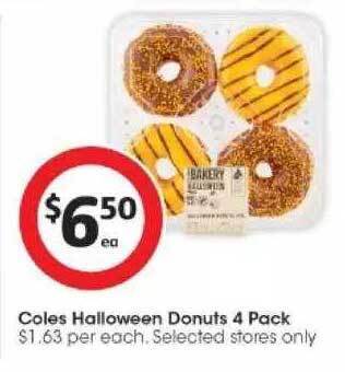 Coles Coles halloween donuts 4 pack offer
