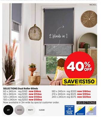 Spotlight Selections dual roller blinds offer