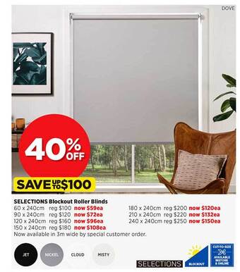 Spotlight Selections blockout roller blinds offer